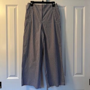 Ann Taylor LOFT Marisa High Waisted Pinstripe‎ Wide Leg Pants Size 6